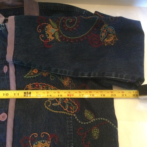 Denim & Co Embroidered Denim Jacket - Picture 4 of 7